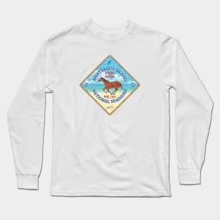 Assateague Island National Seashore with Running Horse on Beach Long Sleeve T-Shirt